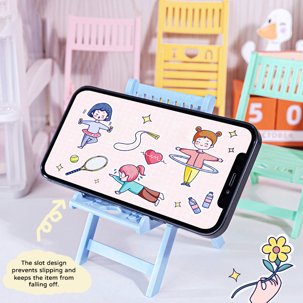Mini Folding Chair Phone Stand - Kawaii Tech Accessories ulasan dan harga